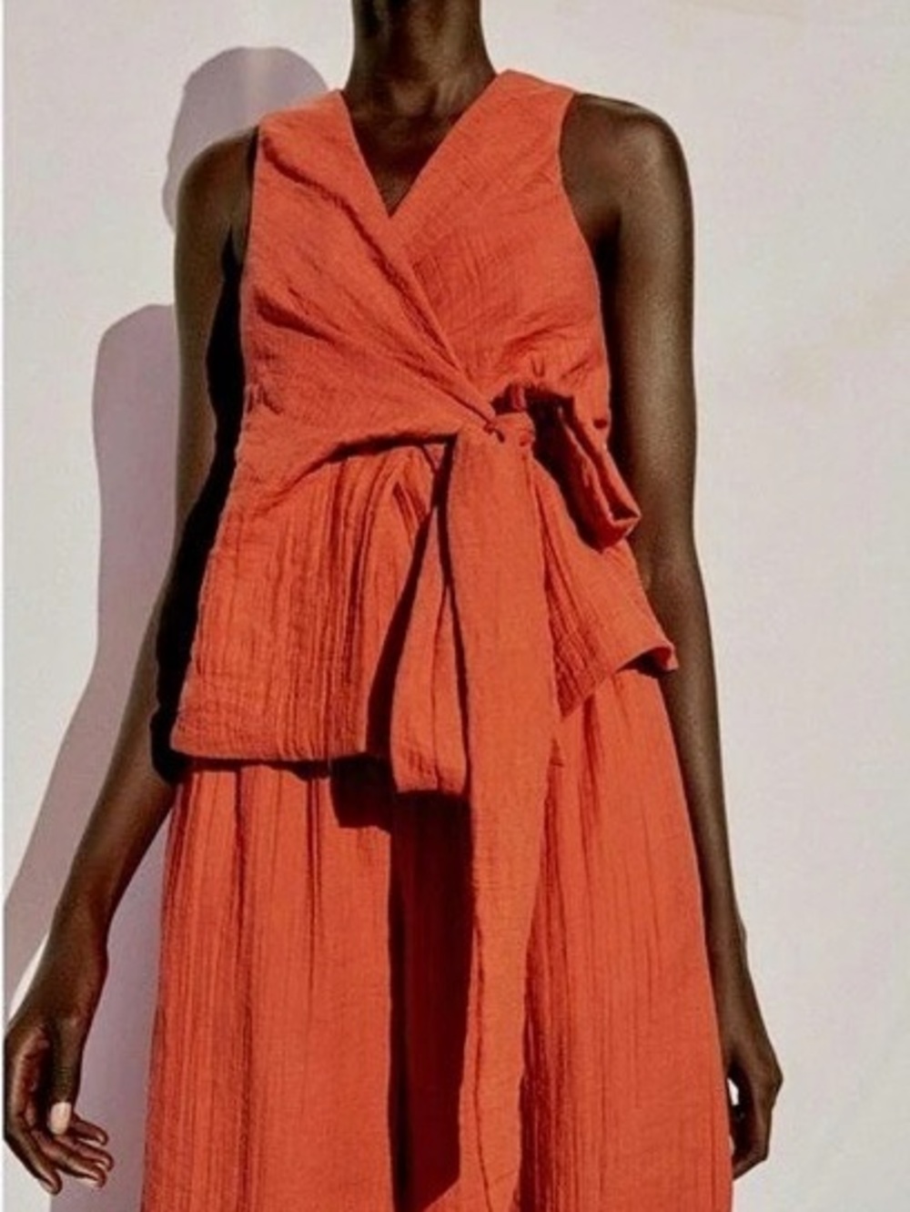 New with tags! Zara wrap tied vest/top Burnt Orange